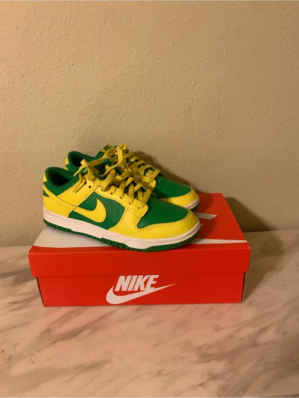Nike Yellow & Green Low-Top Skate Sneakers